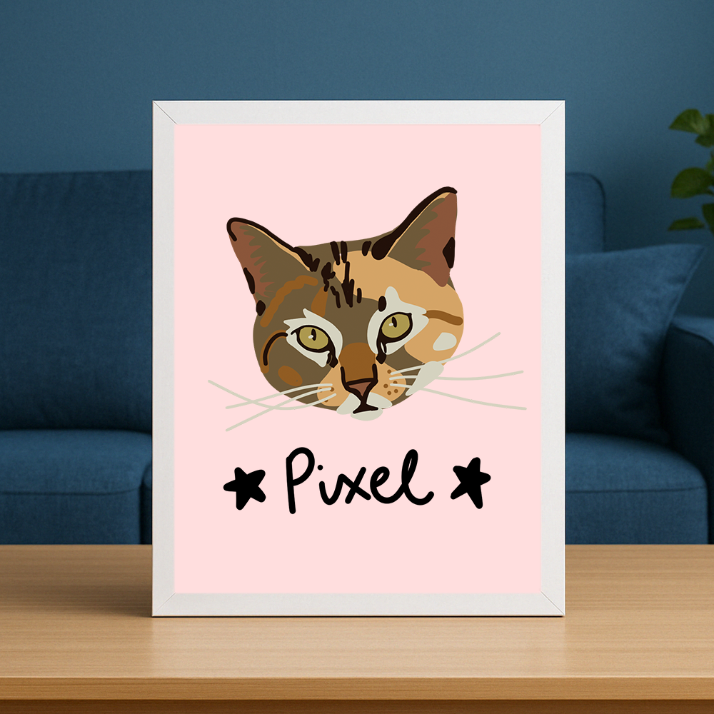 Hand-drawn pet poster